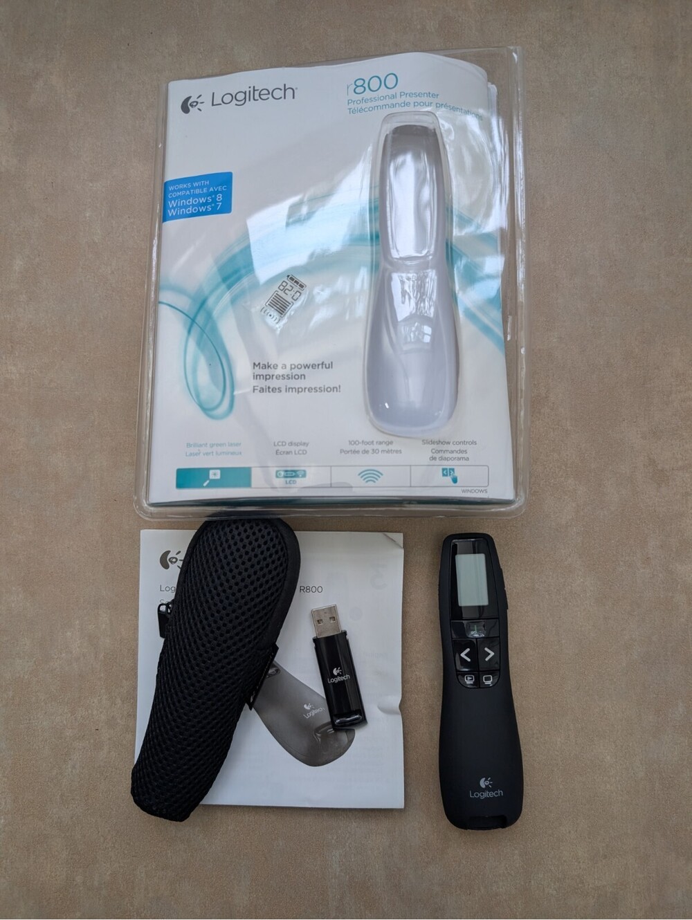 Logitech R800 Wireless Laser and Presentation Remote Control Black with Dongle